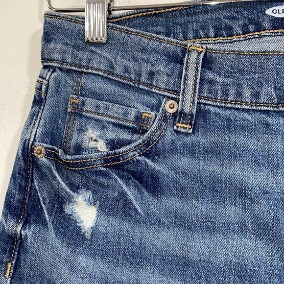 Old Navy jeans boyfriend Adele distressed patchwork tie dye size 0 stretch - Picture 5 of 10